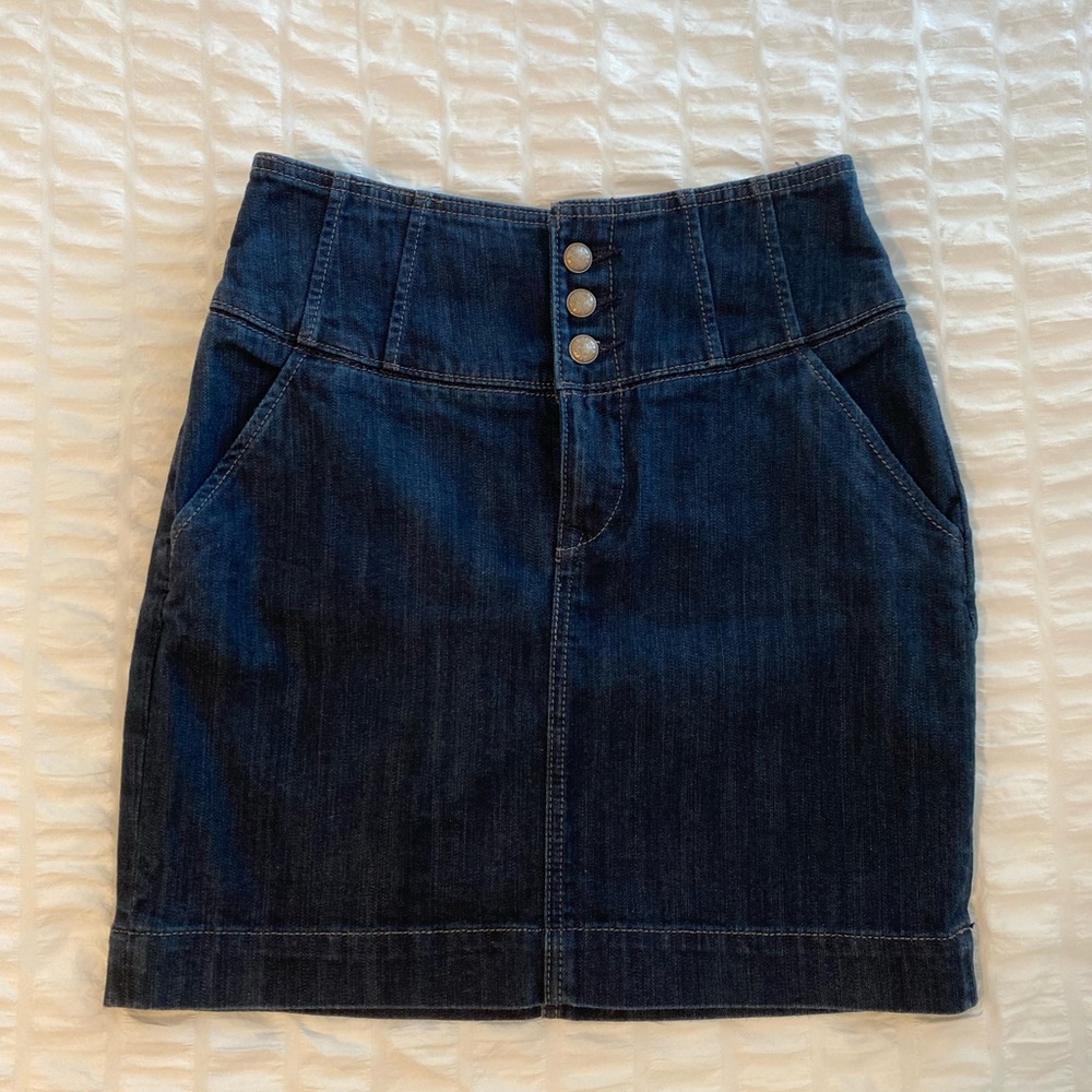 Express Denim high waisted mini skirt